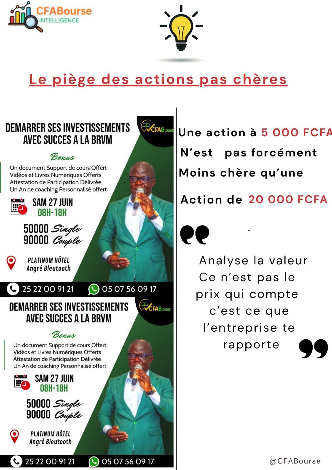 Sur les marchés financiers, et notamment à la BRVM,